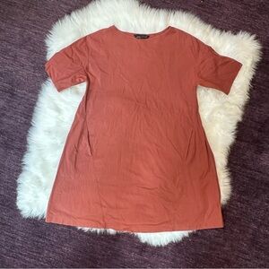 Zara Woman Terracotta A-line Mini Dress with Pockets